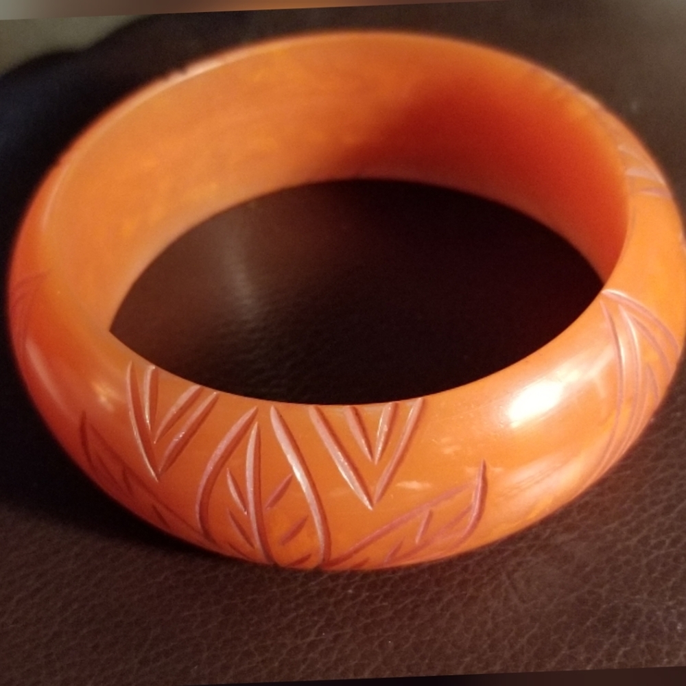 Bakelite carved bracelet